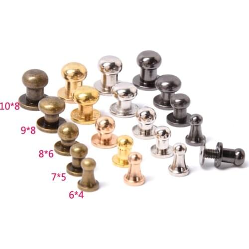 Solid brass DIY leather craft round head rivet clothing bag wallet studs and spikes silver bronze golden color