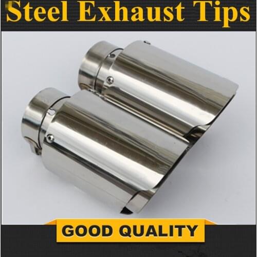 New Model 1pcs Multi Size Top Quality Car Glossy Stainless Steel Exhaust Tip For BMW BENZ AUDI VW End Pipes Tips