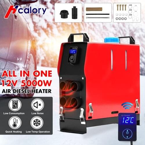 All in one Heater 12V 3000W Air Parking Heater Multifunction 4 Hole Machine with Touchs Switch Tank Pipe for SUV Truck