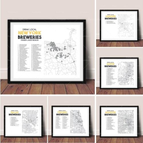 South East New York Brewery Printable Map New York Beer Art, Beer Gifts, Bar Art, Printable Beer Map, Brewery Map, Beer Decorati