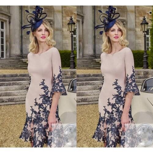 Vestidos De Noiva Plus Size Elegant Appliques Evening Formal Dress 2021 Short Guest Wedding Dinner Party Gown