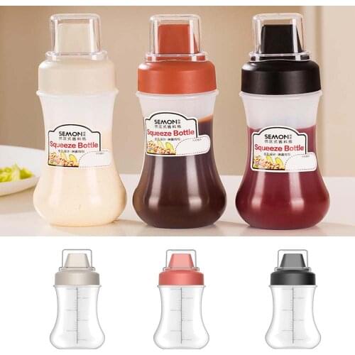 1pcs Squeeze Sauce Bottle Portable Plastic Seasoning Bottle Dispenser Tomato Ketchup Cream Sauce Jam Salad Bottle Kitchen Tools