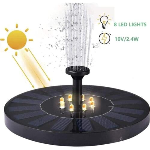 2.4W Ground Solar Fountain Pump Waterproof LED Solar Panel With Submersible Pump For Bird Bath Garden Decoration Fountain