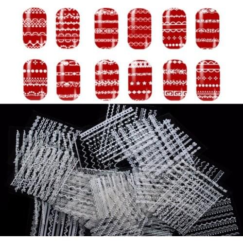 30 Sheets Lace Pattern 3d Nail Sticker Wraps Adesivo De Unha Art Decoration Decal Nail Vinyls Maquiagem Profissional Wholesale