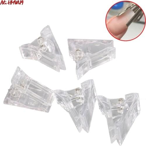 5Pcs/lot Plastic Transparent Gel Quick Building Nail Tips Clips Nail Art Tool Fingernail Extension UV LED Builder Clamps