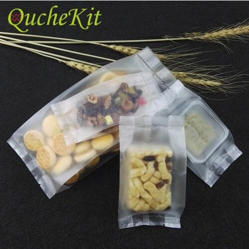 50Pcs Cookie Candy Bags Frosted Food Biscuit Baking Cake Bag Machine Seal Bags Bread Chocolate Nougat Food Wrapping Party Decor