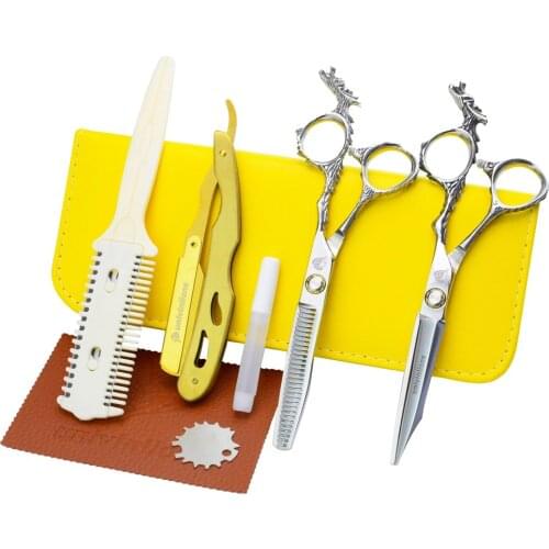 6" razor professional barber scissors japan Hairdressing Scissors Hairdresser Hair Clipper Comb Thinning Shears hair cut tools