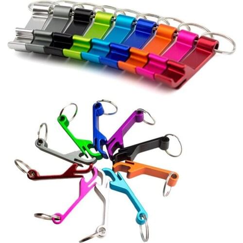 8 kleuren Aluminium Flesopener Sleutelhanger 4 in 1 Pocket Bier Flesopener kan Gepersonaliseerde Logo Bruiloft Gunst Geschenken