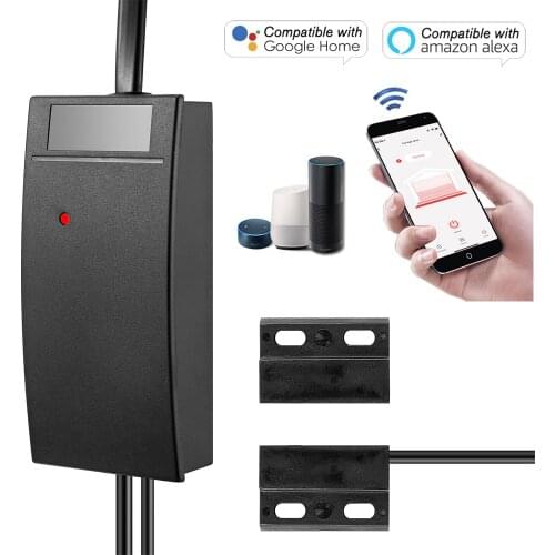 Wireless Smart Tuya WiFi Garage Door Gate Opener Controller Switch APP Remote Control Compatible with Alexa & Google Assistant