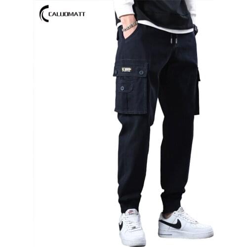 New Mens Cotton Cargo Pants High Quality Spring 2021 Fashion Joggers Men Clothing Trousers Solid Casual Pants Male Clothes