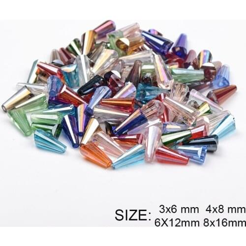 Tower shape Austrian crystal beads conical loose beads glass ball 3*6mm 4*8mm 6*12mm 8*16mm supply bracelet Jewelry Making DIY