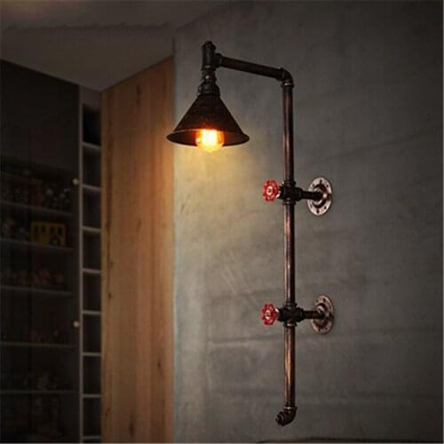 Loft vintage rust colored wall lamps water pipe industrial dining room restaurant American bar corridor wall sconces lights fixt