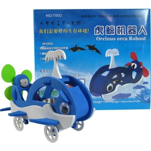 DIY Orcas Robot Model Kits Kids STEM Science Experiment Toys Electric Orcas Robot Educational Toy Physics Experiments Toy