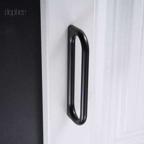 Dophee 1pc 160mm Black Cabinet Handle Furniture Hardware Kitchen Door Knobs Cupboard Wardrobe Drawer Pulls