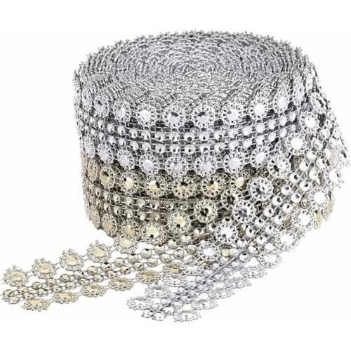 5Yards Hollow Rhinestone Protection Electroplate Ribbon For Christmas Home DIY Wedding Decoration Tapes Supplies Crafts