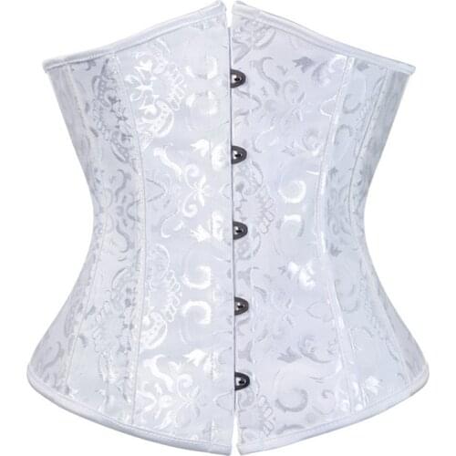 Gothic Corset Women Sexy Vintage Underbust Plus Large Size 6XL Corset Waist Trainer Shaper Corpete Corselet Black White Blue