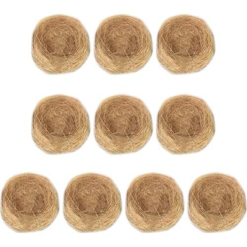 10pcs Natural Hemp Fiber Egg Bird Nest Cage House Ornament Handmade Pet Products H58C