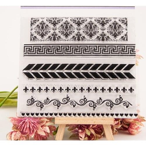Lace Decorative Borders Seal Stamp DIY Scrapbook Transparent Rubber Stamp Arrow Flower Article Stamp Seal YZ-098