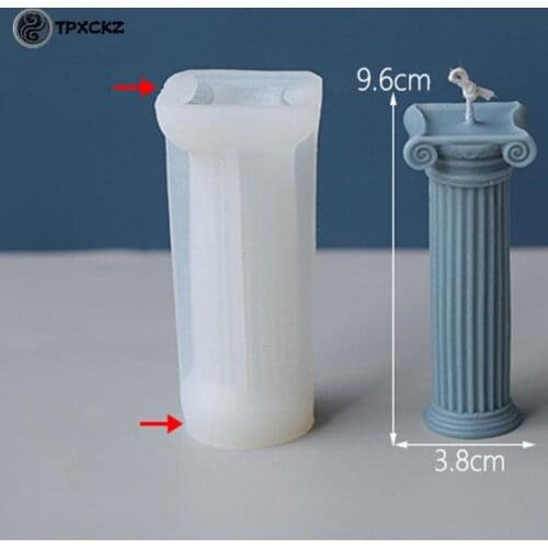 Small Rome Pillar Candle Mould Aromatherapy Candle Plaster Mould For Home Decoration Silicone Candle Molds Bee Wax Candle Mold