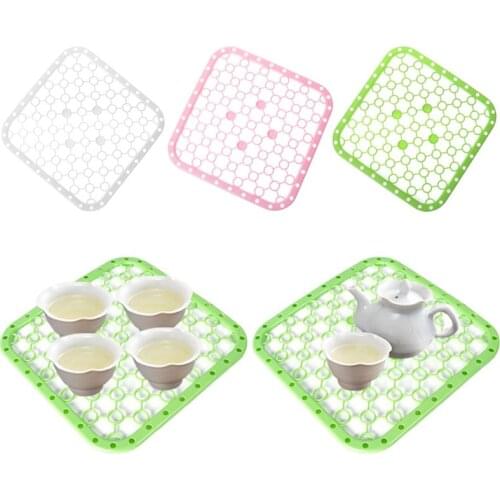 Multifunction Silicone Table Placemat Vegetables Dishes Sink Drying Rack Draining Board Mat Big Grids Kitchen Insulation Pad