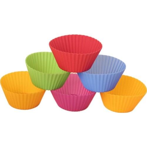 Reusable Silicone Cake Baking Cup Round Shape Cupcake Liner pan Muffin Cupcake Mold/Muffin Cups Cake Mold Cake Spatula Oil Brush