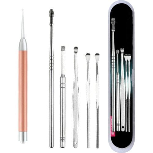5/6pcs Ear Wax Cleaning Tools Children Adult Ear Cleaner Ear Cleaning Kit Ear Pick Ear Wax Remover Ear Spoon Curette Ear Cleaner