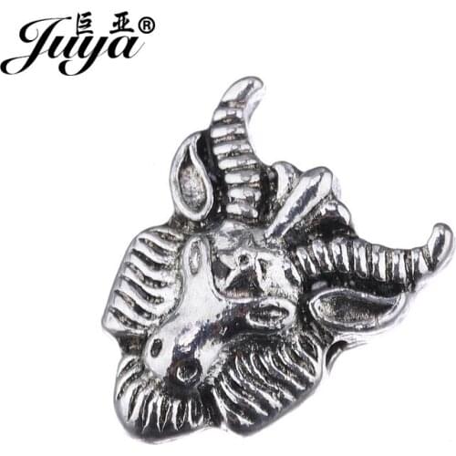 JUYA 10pcs/lot Fashion Zinc Alloy Charms Personality Goat Head Shape Pendant for Necklace Bracelet Making Supplies DIY Findings