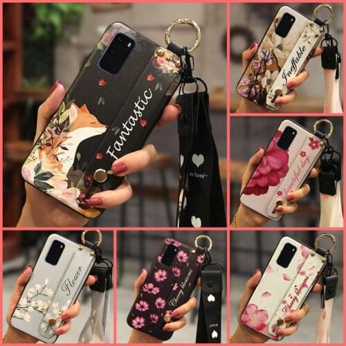 Anti-dust Silicone Phone Case For Samsung Galaxy S20/SM-G980F Kickstand Original Flower Soft