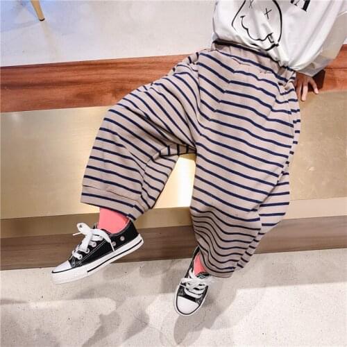 Stripe Baby Spring Autumn Long Pants For Boys Girls Children Kids Trousers Clothing High Quality Teenagers 2021