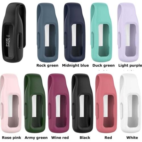 Silicone Protective Sleeve Cover Steel Clip Watch Case for Fitbit Inspire Fitbit 2 Ace3 Smart Bracelet