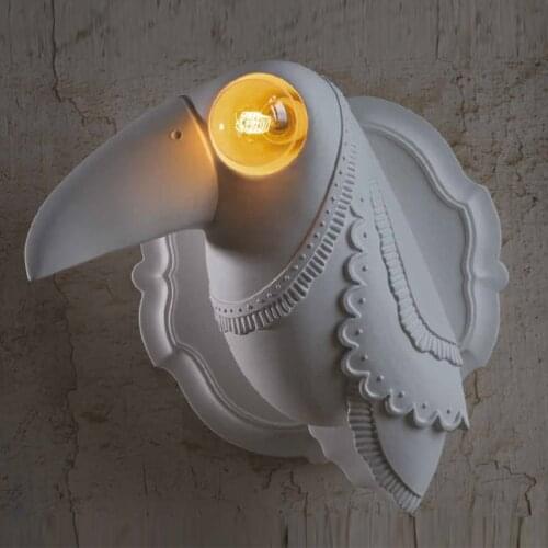 Modern Bird Lamp Nordic Animal Wall Lamps Nordic Resin Woodpecker Led Wall Sconce Light Fixtures Bedroom Living Room Home Decor