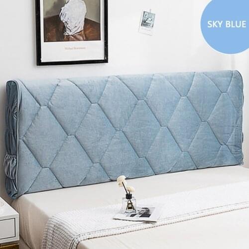 Modern All-inclusive Plush Quilted Head Cover Winter Soft Warm Universal Headboard Lace Edge Bed Back Dust Protector