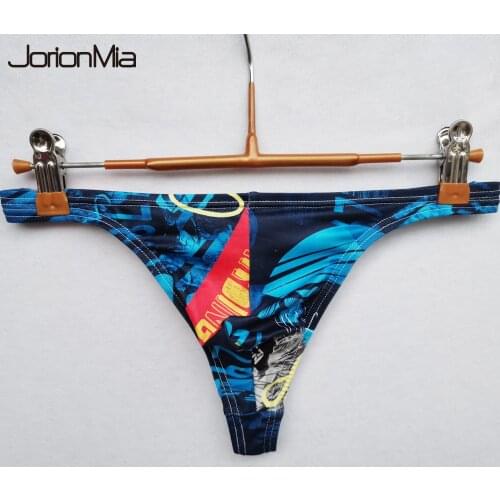 2020 Fashion Print Mens Thongs And G Strings Low Rise Brief Penis Hipster Mens Briefs Sexy Thongs Breathable Thong HT029