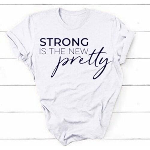Tee Women S Letter Printed Summer Slogan Short Sleeve T-shirt Feminist Tops Tees Strong Is The Pretty T Shirt