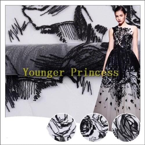 Unique embroidered tulle lace fabric YG-746 Nigerian french tulle lace fabric for fashion show dress