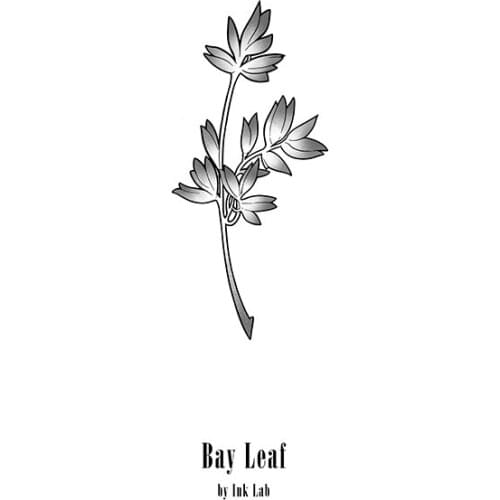 3MM×64MM bay leaf tattoo stickers waterproof men and women lasting literary retro wrist