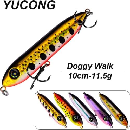 YUCONG 1PCS Pencil Lure 10cm-11.5g Shore Cast Fishing Lure Sinking Minnow Wobblers Doggy Walk Trolling Swimbait Bass Pesca Isca