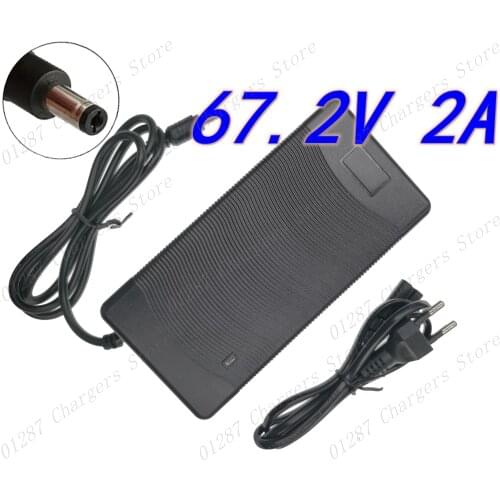 67.2V 60v 2A Charger polymer lithium battery charger DC Portable Charger For 57.6 59.2V Li-Ion E-Bike Electric Bicycle