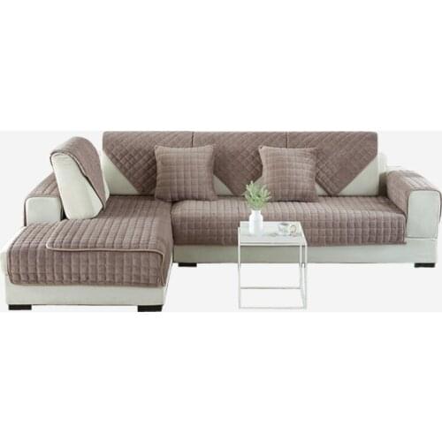 Winter Thick Solid Color Flannel Sofa Cushion To Keep Warm Square Plush Non-slip Sofa Cushion Towel Sectional Sofa Towel Korean