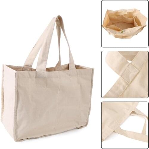 100% Cotton Supermarket Shopping Bag Reusable Grocery Shopping Bags Large Heavy Duty Canvas Grocery Tote Bags