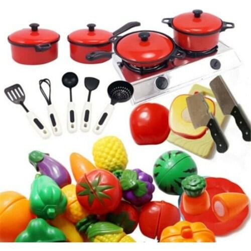 13PCS Kid Play House Toy Kitchen Utensils Cooking Pots Pans Food Dishes Cookware Pots Pans Food Dishes Cookware