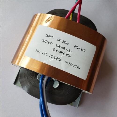 15V-0-15V 1.67A R Core Transformer 50VA R40 dual 15V custom transformer 220V to 15V copper shield Power amplifier