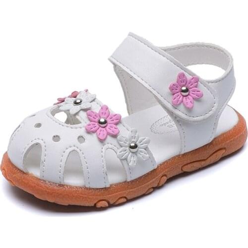 2020 Summer New Fashion Flowers Girls Sandals ChildrenS Fashion Princess Shoes Flat Beach Shoe From 6 Month To 6 Years Old Baby