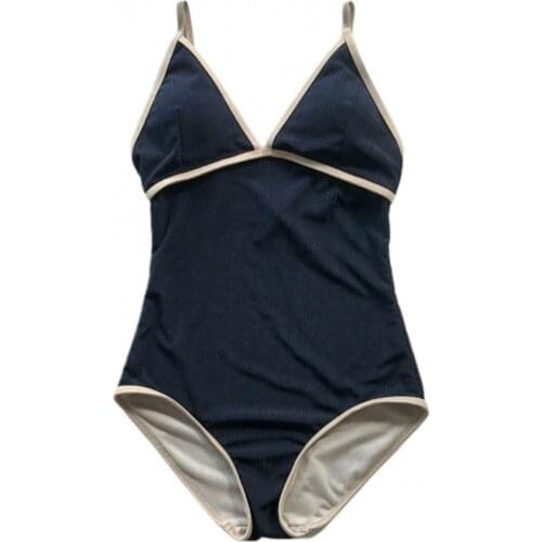 2021 Bikini Set Summer Women Bathing Suit Deep V Neck Solid Color Skinny Monokini One Piece Swimsuit Swimwear Skinny Bikini Suit