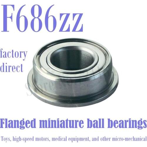 50PCS Free Shipping F686ZZ Flanged bearing LF1360ZZ FAX6ZZ FLW686ZZ F686-2Z ULKZ613 6*13*5 mm Shielded Miniature Ball Bearings