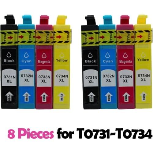 8X for EPSON T0731 Ink Cartridges For epson CX7300 CX8300 TX210 CX3900 CX3905 CX4900 CX4905 CX5500 CX5600 CX5900 printer T0731-4
