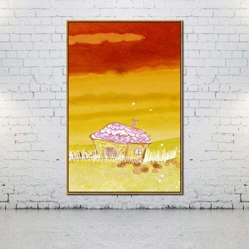 Artcozy Oil Canvas Painting red at morning For Home Decoration Wall Art