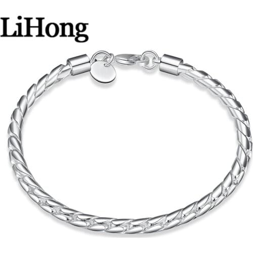 New Style 925 Sterling Silver Bracelet Fox Tail Chain Jewelry Bracelet Suitable For European Silver Pendant 20cm Fashion Jewelry