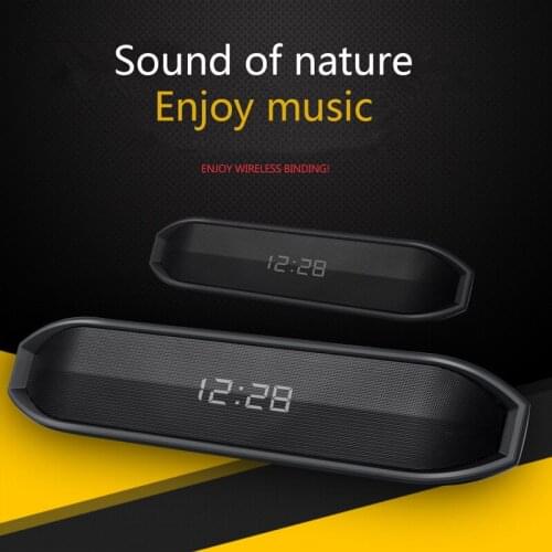 Clock Function Soundbar Wireless Bluetooth Speaker Portable Column Music Center Subwoofer 3D Stereo Super Bass Voice Hands-free