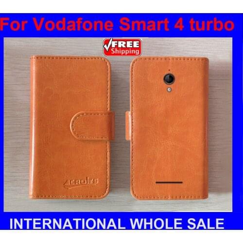 For Smart 4 turbo Vodafone case High Quality Fashion Wallet Stand Flip Leather for Vodafone Smart 4 turbo case+tracking number
